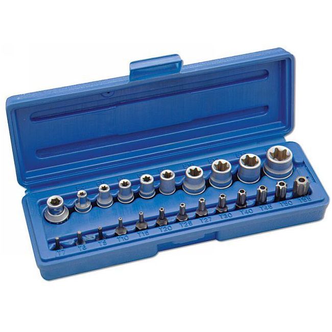 Laser Star Socket & Bit Set 1/4"D, 3/8"D 23pc 3081 Laser - Dynamic Drive