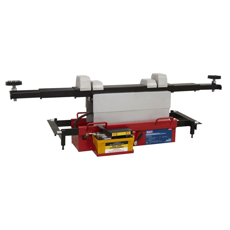 Sealey Air Jacking Beam 2 Tonne with Arm Extenders & Flat Roller Supports Sealey - Dynamic Drive