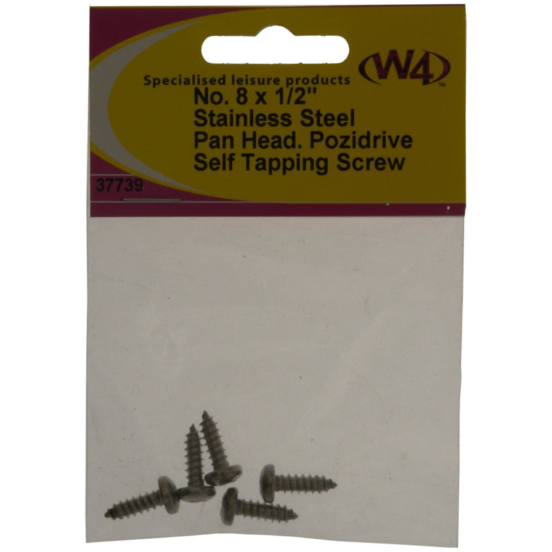 MDS1203 W4 No 8 x 1/2 Self Tapping S/S Pan head pack of 10 37739 W4 - Dynamic Drive