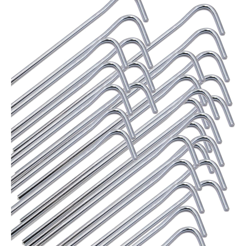 50 x 8" Heavy Duty Galvanised Steel Tent Pegs Metal Camping Ground Sheet Anchor Via Mondo  - Dynamic Drive
