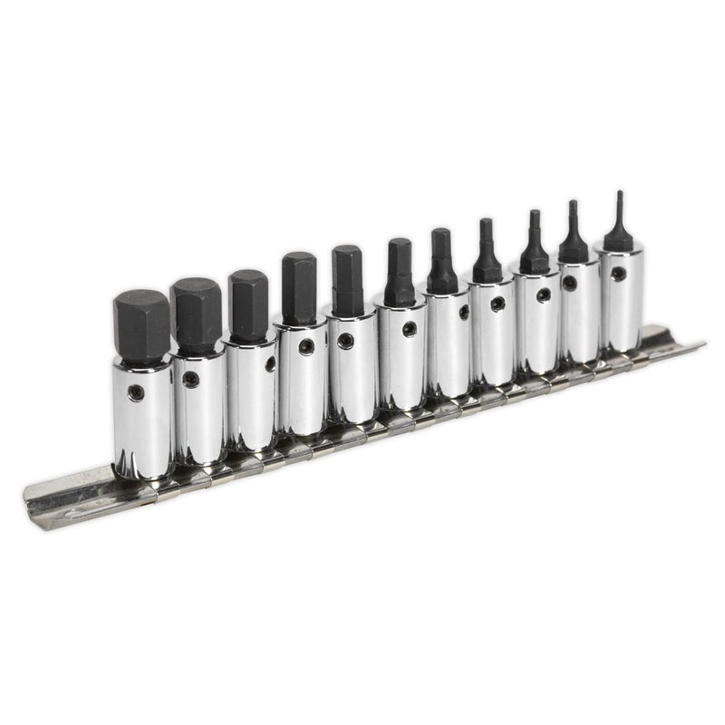 Sealey Hex Socket Bit Set 11pc 1/4"Sq Drive Metric AK62251 Sealey - Dynamic Drive