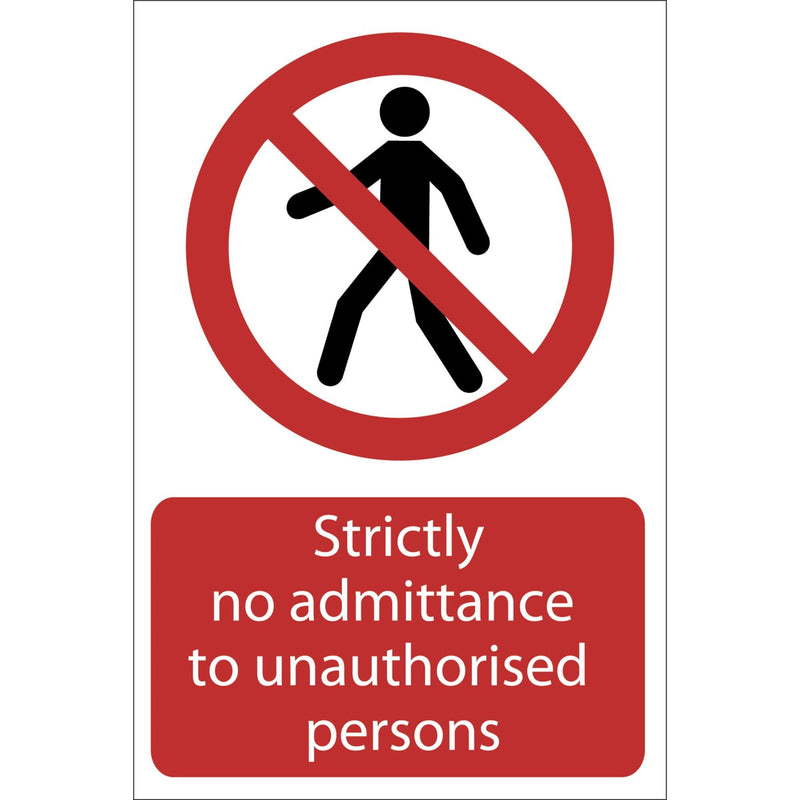 Draper No Admittance' Prohibition Sign, 400 x 600mm 72936 Draper - Dynamic Drive