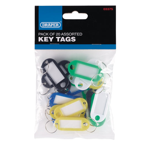 Draper Assorted Key Tags (Pack of 20) 03375 Draper - Dynamic Drive