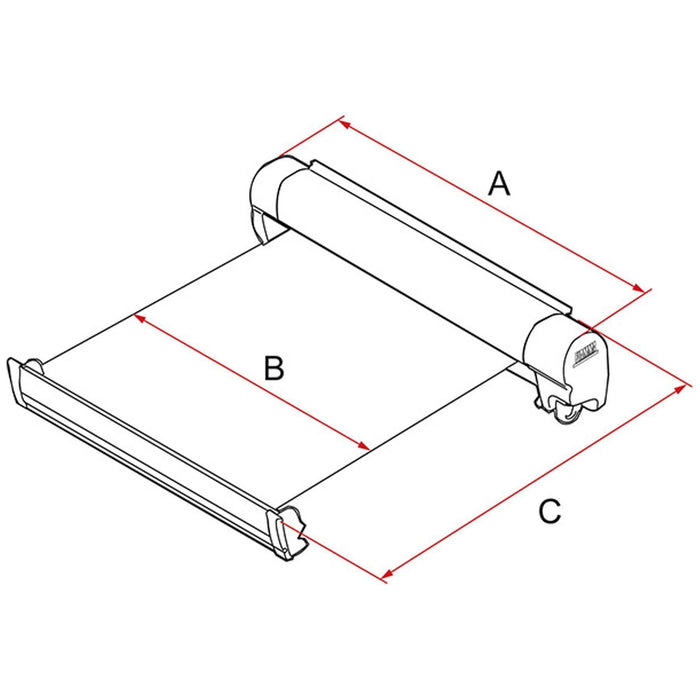 Fiamma F45 S Winch Awning Wind Out 400 Polar White Royal Grey Fabric 06280C01R Fiamma  - Dynamic Drive