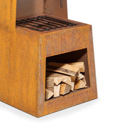 Dellonda Outdoor Chiminea Fireplace Heater Firewood Storage - Corten Steel Dellonda  - Dynamic Drive