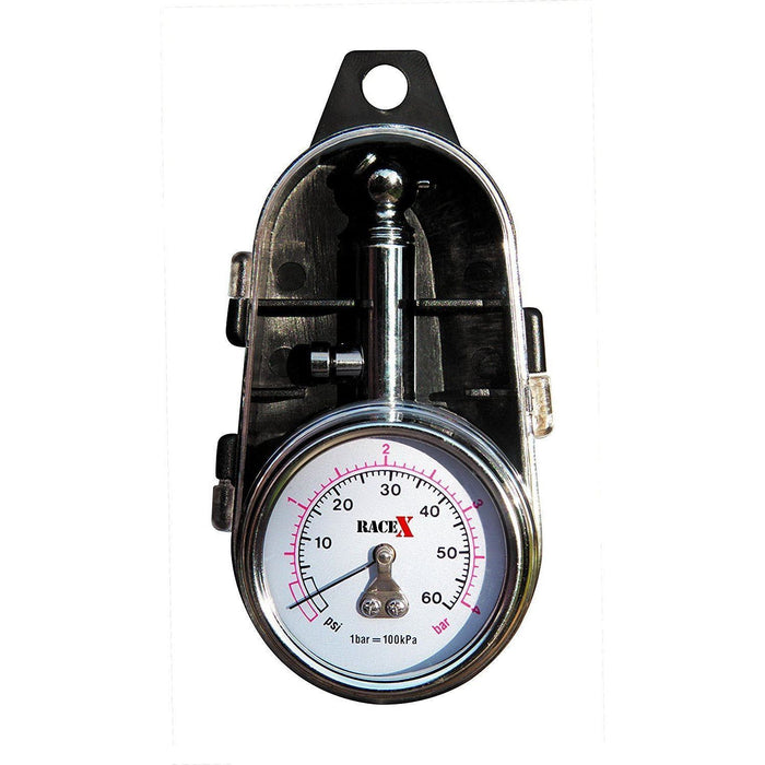 Race X Professional Tyre Pressure Gauge + Case RX0014 PSI & BAR for Van Bike Car RaceX  - Dynamic Drive