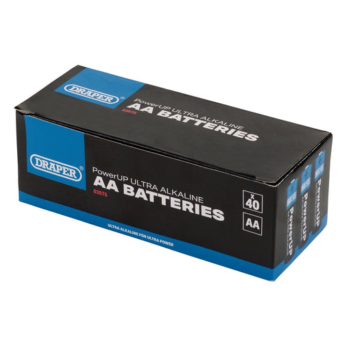 Draper PowerUP Ultra Alkaline AA Batteries (Pack of 40) 03975 Draper - Dynamic Drive