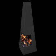 Dellonda Chiminea Wood Burner Heater for Outdoors W45cm x H150cm - Black Steel Dellonda  - Dynamic Drive