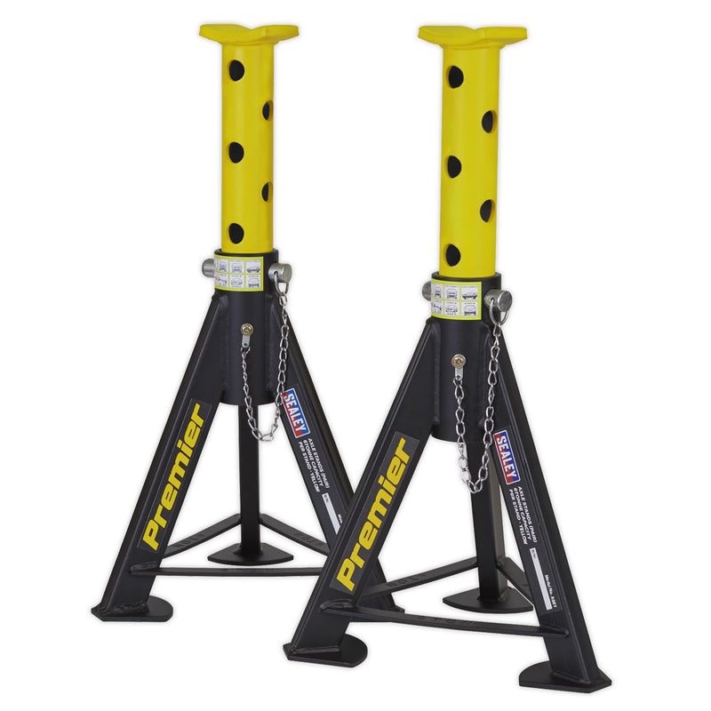 Sealey AXLe Stands (Pair) 6 Tonne Capacity per Stand Yellow AS6Y Sealey - Dynamic Drive