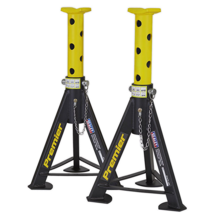Sealey Axle Stands (Pair) 6tonne Capacity per Stand - Yellow AS6Y Sealey  - Dynamic Drive
