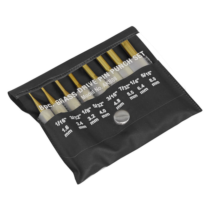Sealey Brass Pin Punch Set 8pc AKB08 Sealey - Dynamic Drive