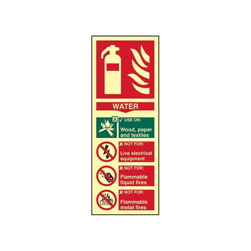Scan Fire Extinguisher Composite Water - Photoluminescent 75 x 200mm Scan - Dynamic Drive