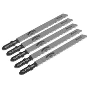 Sealey Jigsaw Blade Wood & Plastics 75mm 10tpi Pack of 5 WJT101BR Sealey - Dynamic Drive
