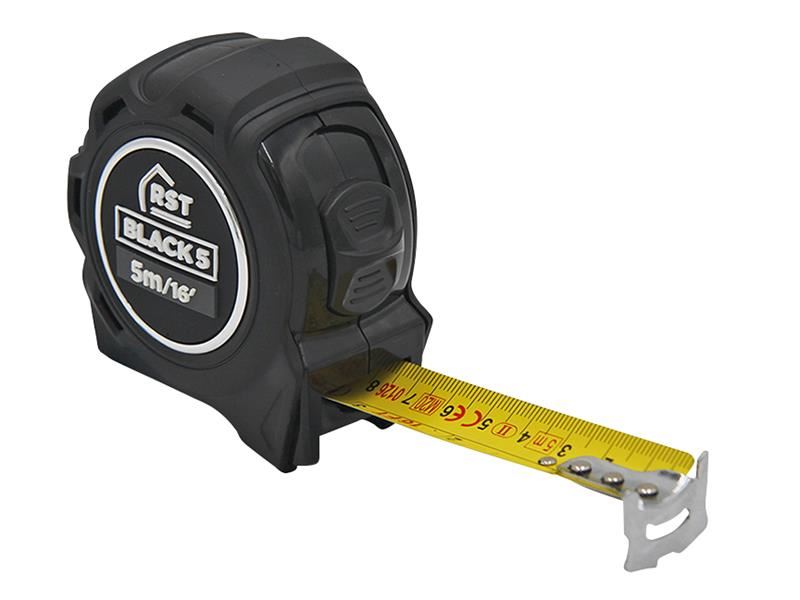 R.S.T. Black Tape Measure 5m/16ft (Width 25mm) R.S.T. - Dynamic Drive