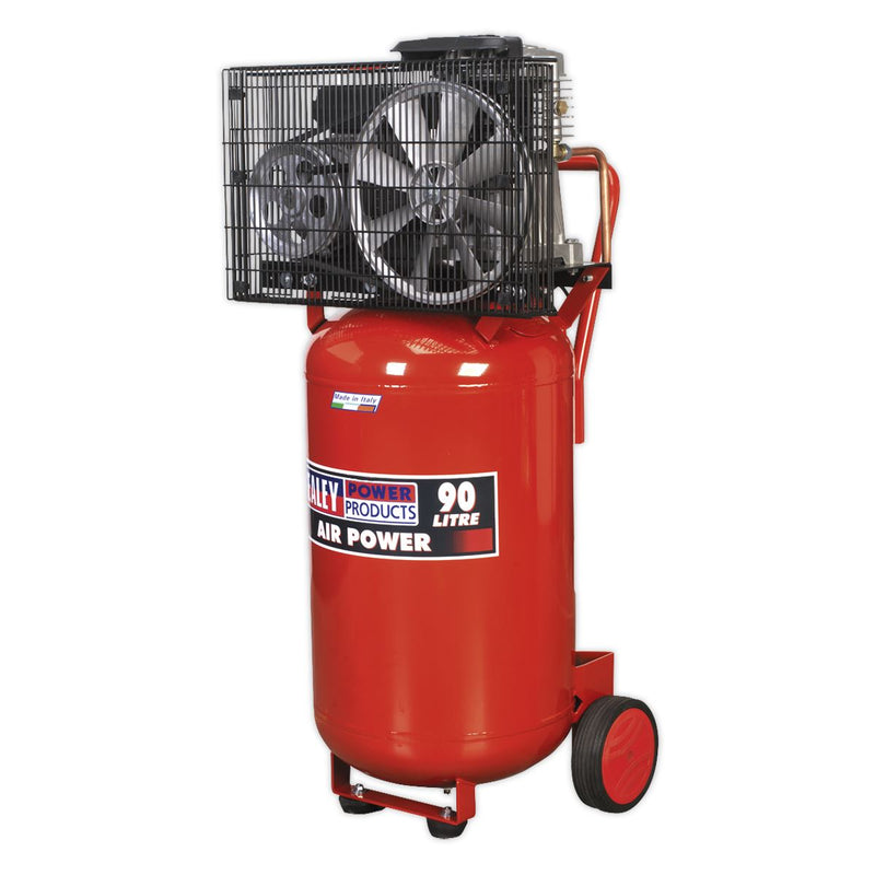 Sealey Compressor 90L Vertical Belt Drive 3hp SAC1903B Sealey - Dynamic Drive