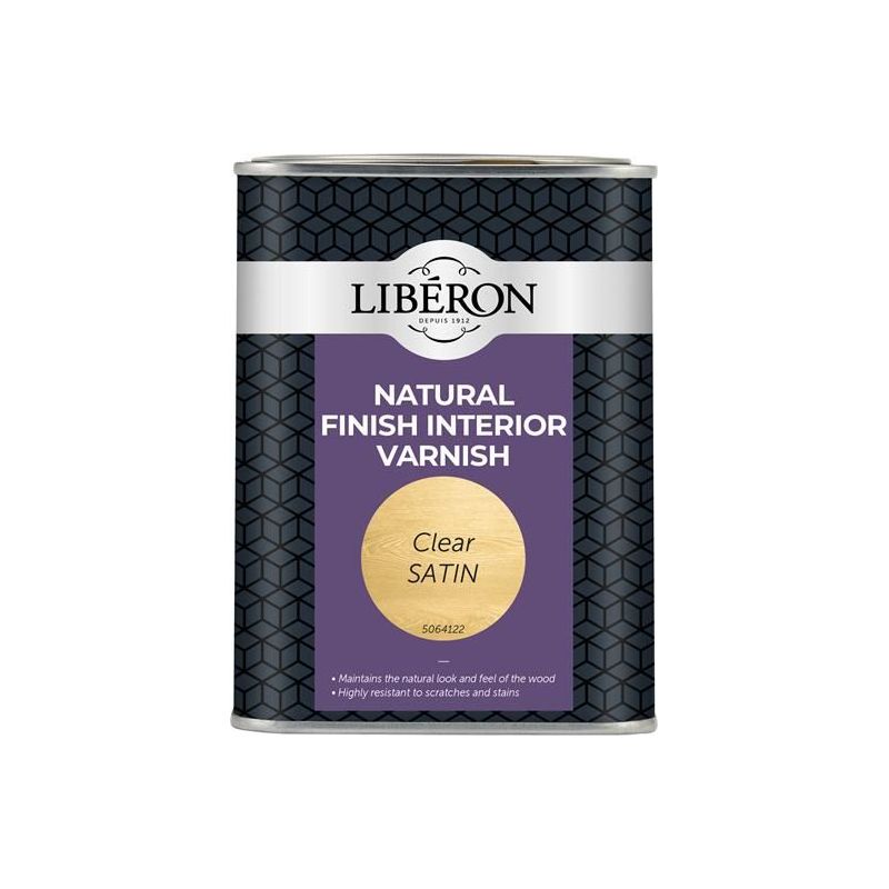 Liberon Natural Finish Interior Varnish Clear Satin 1 litre Liberon - Dynamic Drive