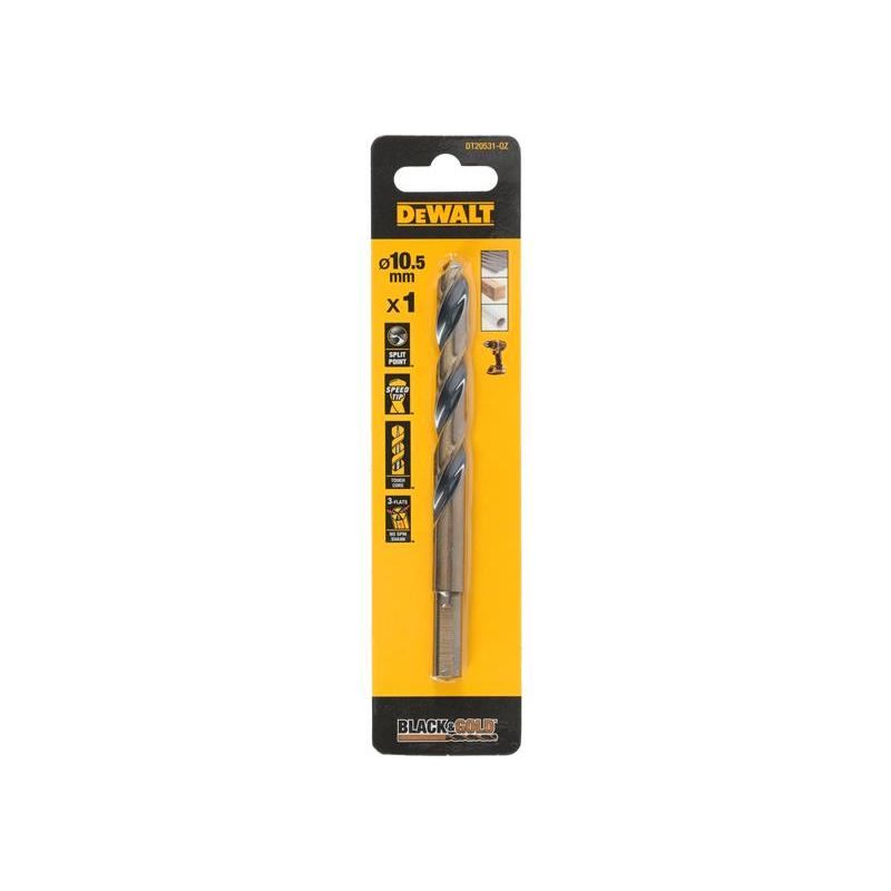 Dewalt Power Tools BLACK&GOLD HSS Drill Bit 10.5mm DeWALT Power Tools - Dynamic Drive
