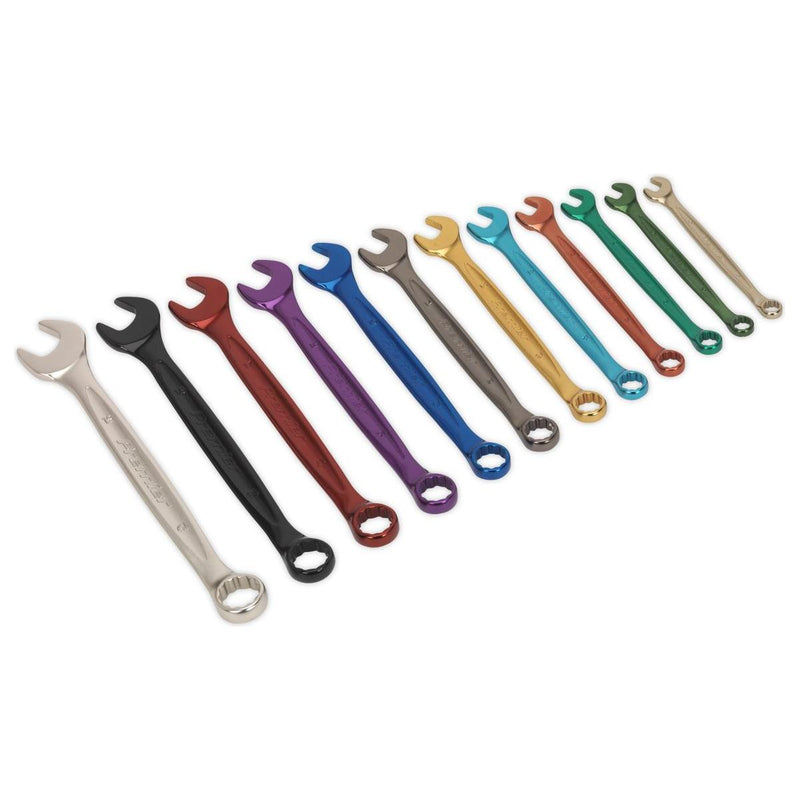 Sealey Combination Spanner Set 12pc Multi-Coloured Metric AK63915 Sealey - Dynamic Drive