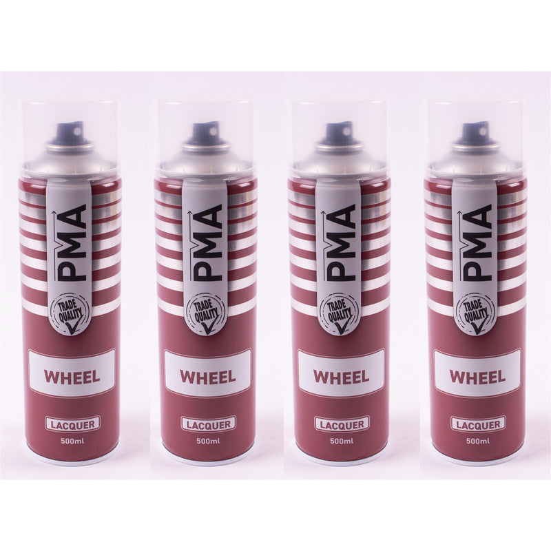 4 x PMA WHEEL LACQUER CLEAR PAINT SPRAY 500ml LAQUER BODYSHOP REPAIR PMA - Dynamic Drive