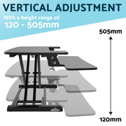 Dellonda 89cm Adjustable-Height Standing Desk Riser 15kg Capacity DH15 Dellonda - Dynamic Drive