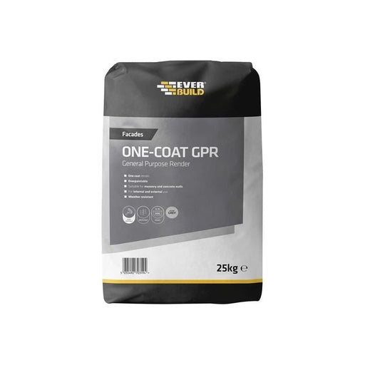 Everbuild Sika One-Coat General Purpose Render Grey 25kg Everbuild Sika - Dynamic Drive