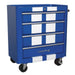 Sealey Rollcab 4 Drawer Retro Style Blue with White Stripes AP28204BWS Sealey - Dynamic Drive