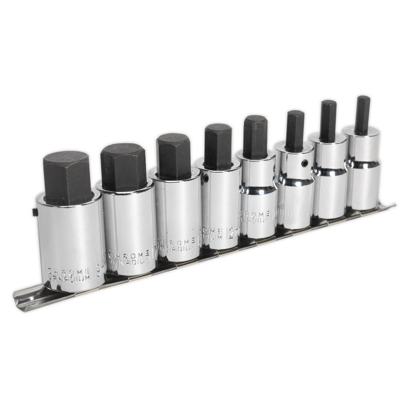 Sealey Hex Socket Bit Set 8pc 1/2"Sq Drive Metric AK62258 Sealey  - Dynamic Drive