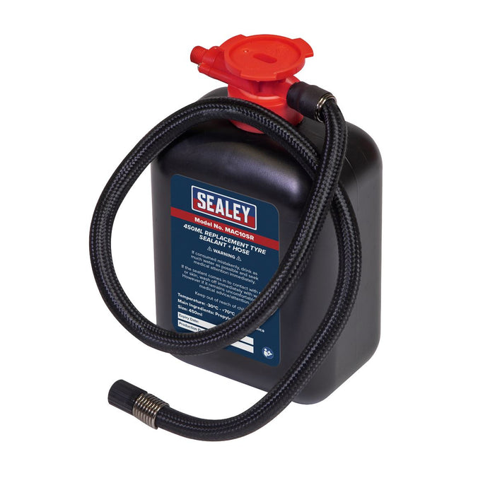 Sealey Replacement Tyre Sealant 450ml & Hose MAC10SR Sealey - Dynamic Drive