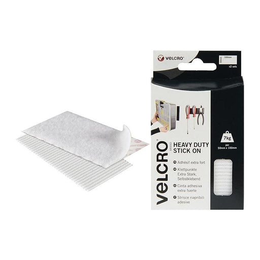 Velcro® Brand VELCRO® Brand Heavy-Duty Stick On Strips (2) 50 x100mm White VELCRO® Brand - Dynamic Drive