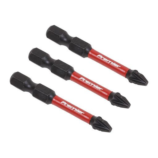 Sealey Pozi #2 Impact Power Tool Bits 50mm 3pc AK8233 Sealey - Dynamic Drive