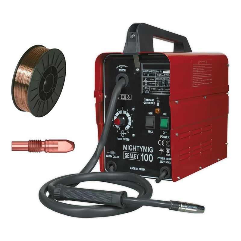 Sealey No-Gas MIG Welder 100A 230V MIGHTYMIG100 Sealey - Dynamic Drive