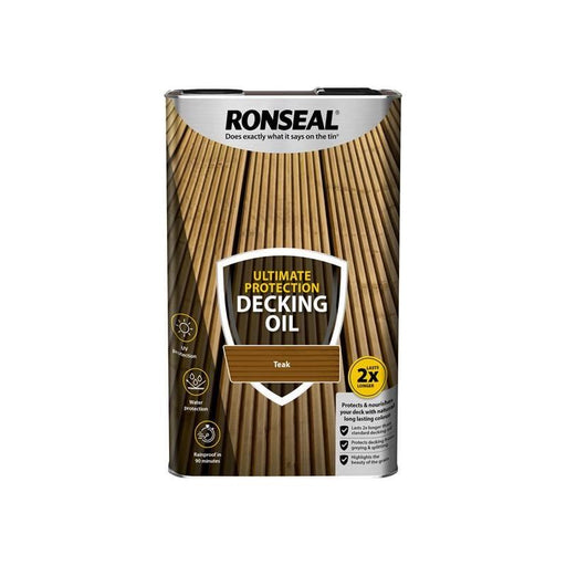 Ronseal Ultimate Protection Decking Oil Teak 5 litre Ronseal - Dynamic Drive