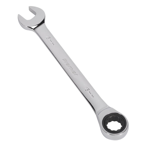 Sealey Ratchet Combination Spanner 15mm RCW15 Sealey - Dynamic Drive