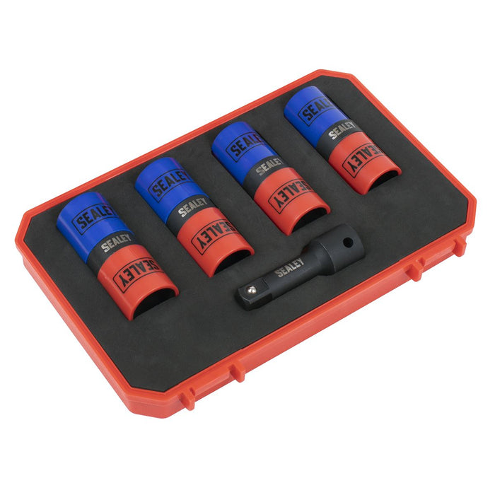 Sealey Alloy Wheel Double Ended Impact Socket Set 1/2"Sq Drive 5pc SX1820S Sealey - Dynamic Drive