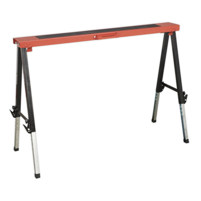 Sealey Fold Down Trestle with Adjustable Legs - Pair FTAL12 Sealey - Dynamic Drive