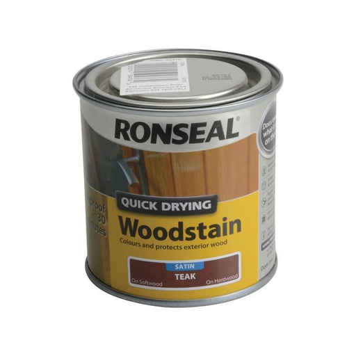 Ronseal Quick Drying Woodstain Satin Teak 250ml Ronseal - Dynamic Drive