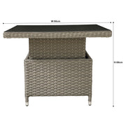 Dellonda Chester Rattan Wicker Adjustable-Height Outdoor Dining Table Dellonda - Dynamic Drive
