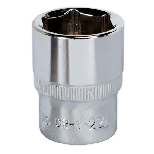 Sealey WallDrive Socket 22mm 1/2"Sq Drive Fully Polished SP1222 Sealey - Dynamic Drive