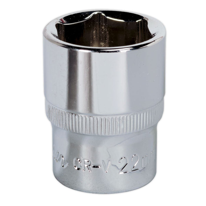 Sealey WallDrive Socket 22mm 1/2"Sq Drive Fully Polished SP1222 Sealey - Dynamic Drive