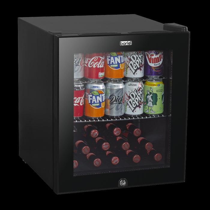 Baridi 50L Table Top Beer & Drinks Mini Fridge 3-10C Light Black & Glass Baridi  - Dynamic Drive