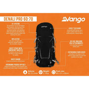 Vango Denali Pro Black Rucksack Backpack Vango - Dynamic Drive