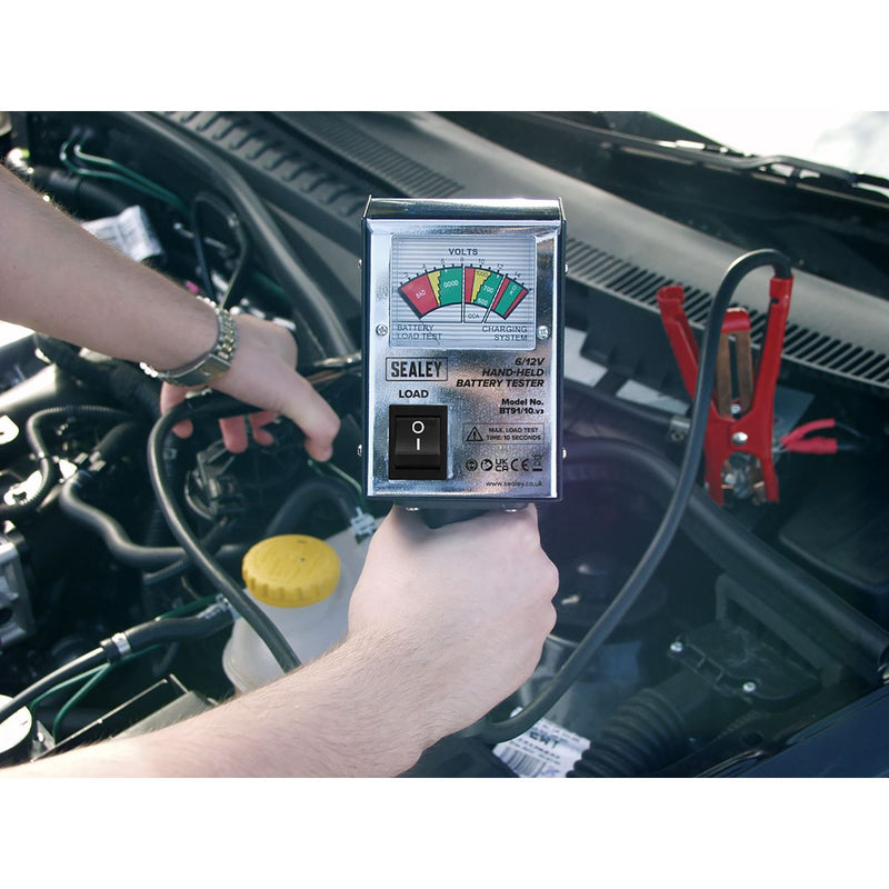 Sealey Battery Tester 6/12V Handheld BT91/10 Sealey - Dynamic Drive