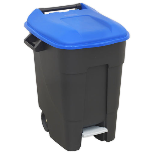 Sealey Refuse/Wheelie Bin with Foot Pedal 100L Blue BM100PB Sealey - Dynamic Drive