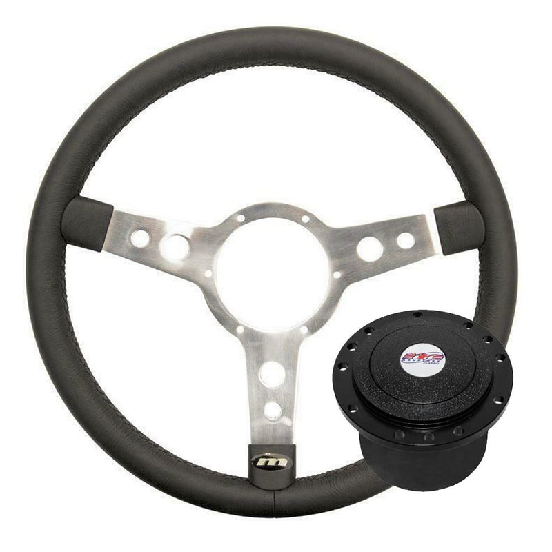 15" Mountney Vinyl Steering Wheel + boss kit for Austin Mini Allegro MG MGB Mountney  - Dynamic Drive