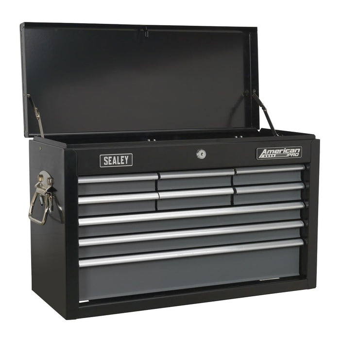 Sealey Topchest 9 Drawer with Ball-Bearing Slides Black/Grey AP2509B Sealey - Dynamic Drive