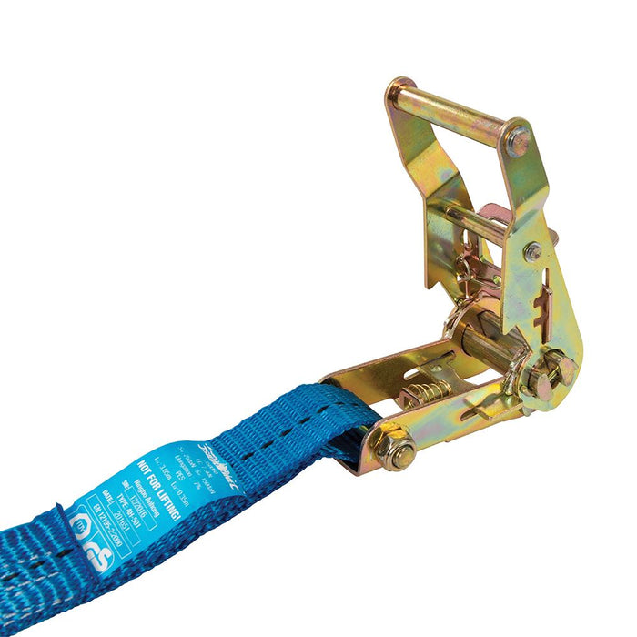 Silverline Ratchet Tie Down Strap J-Hook 4m x 30mm - Rated 400kg Capacity 800kg Silverline - Dynamic Drive