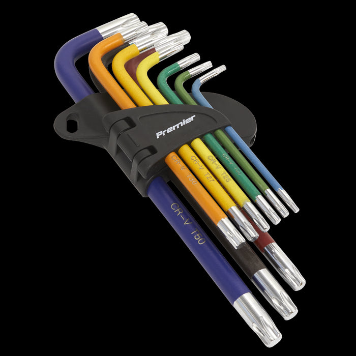 Sealey Twin Pack Long Ball-End Allen Hex Key & Torx Trx Star Multi-coloured Set Sealey  - Dynamic Drive