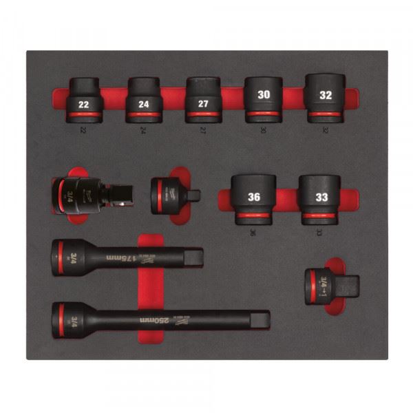 Milwaukee 3/4 Dr Impact Sockets 22-36mm 12Pc 4932493396 Milwaukee - Dynamic Drive