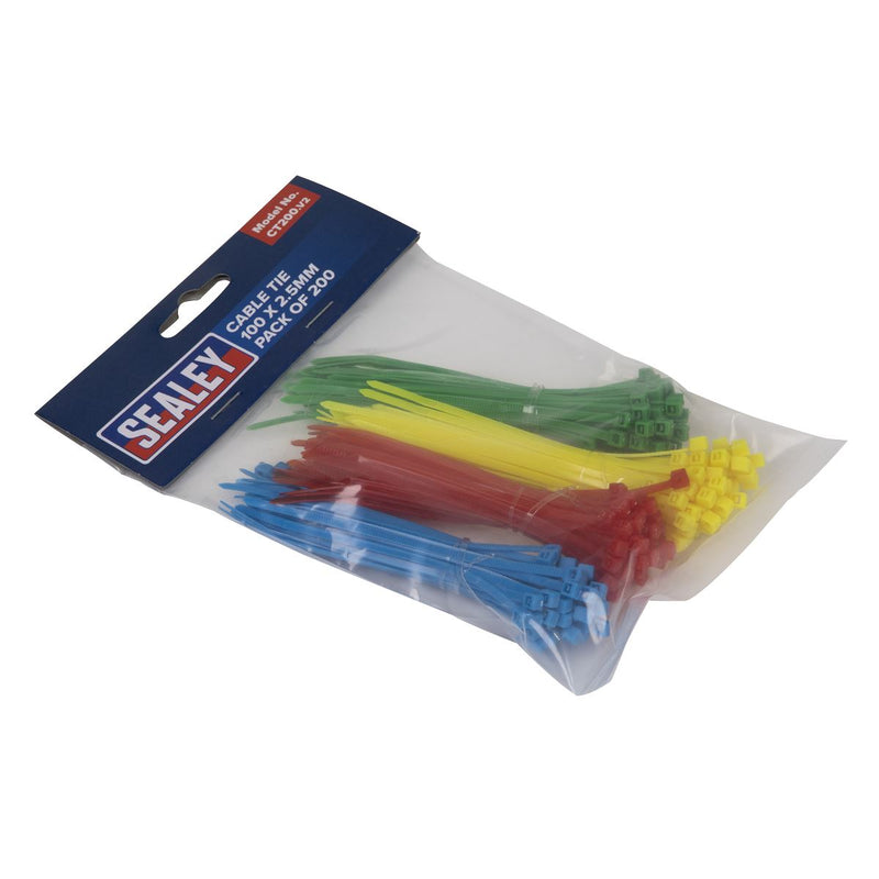 Sealey Cable Tie 100 x 2.5mm Pack of 200 CT200 Sealey - Dynamic Drive