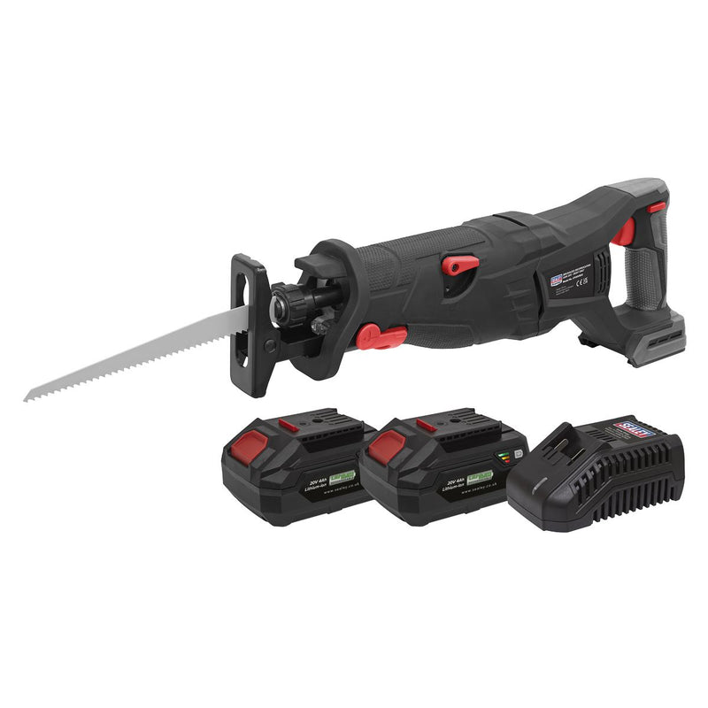 Sealey Brushless Reciprocating Saw 20V SV20 Series Kit 2 Batteries CP20VRSXKIT Sealey - Dynamic Drive